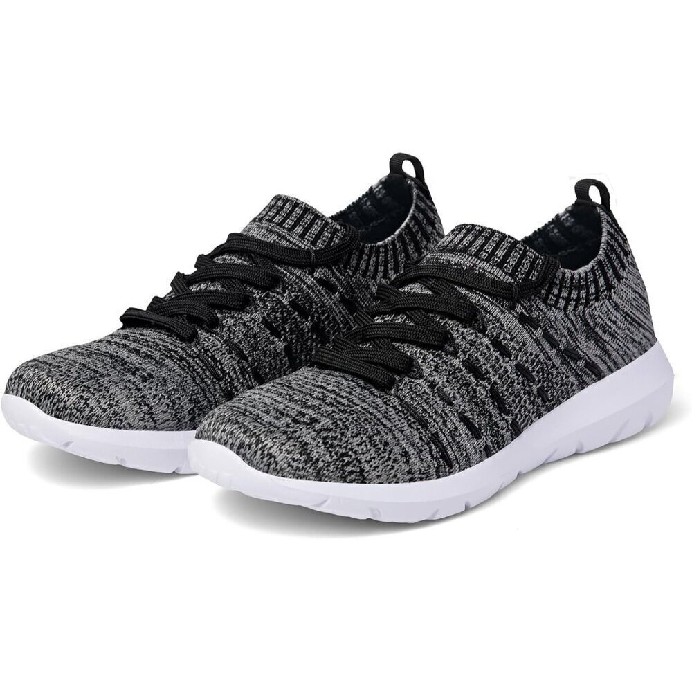 🆕Women Black-Grey Running Breathable Knitting flexible Sports Shoes Sneaker - Picture 2 of 6
